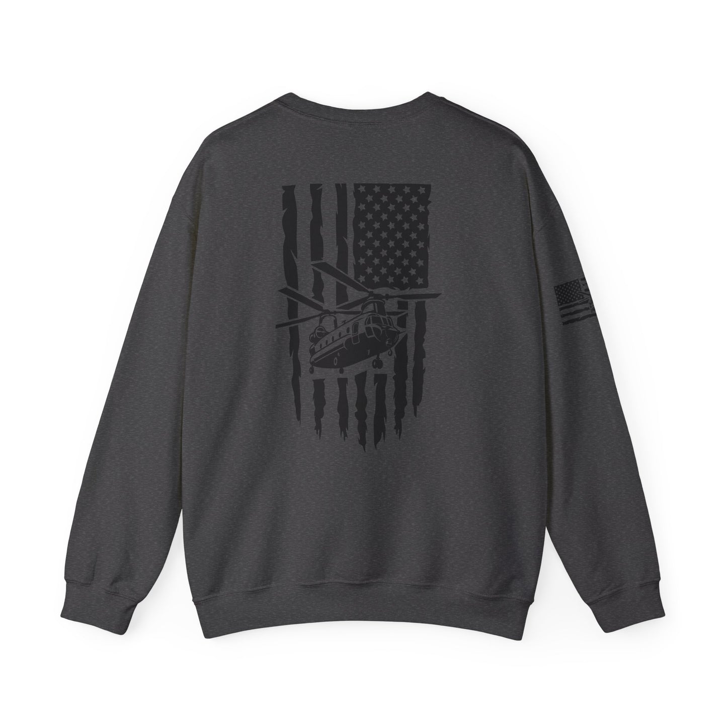 Chinook Helicopter American Flag Crewneck Sweatshirt – Chopper Design