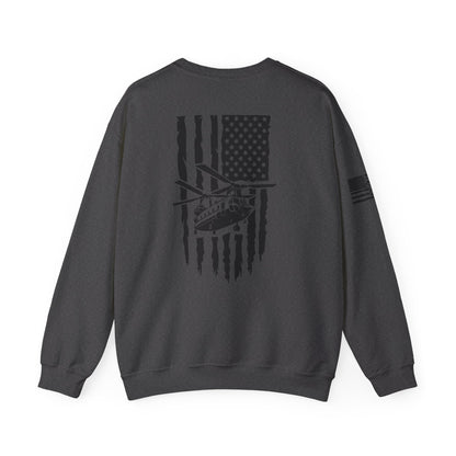 Chinook Helicopter American Flag Crewneck Sweatshirt – Chopper Design