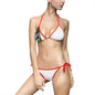 Black & White Abstract Triangle Bikini — Women's Tie-Side Swimsuit