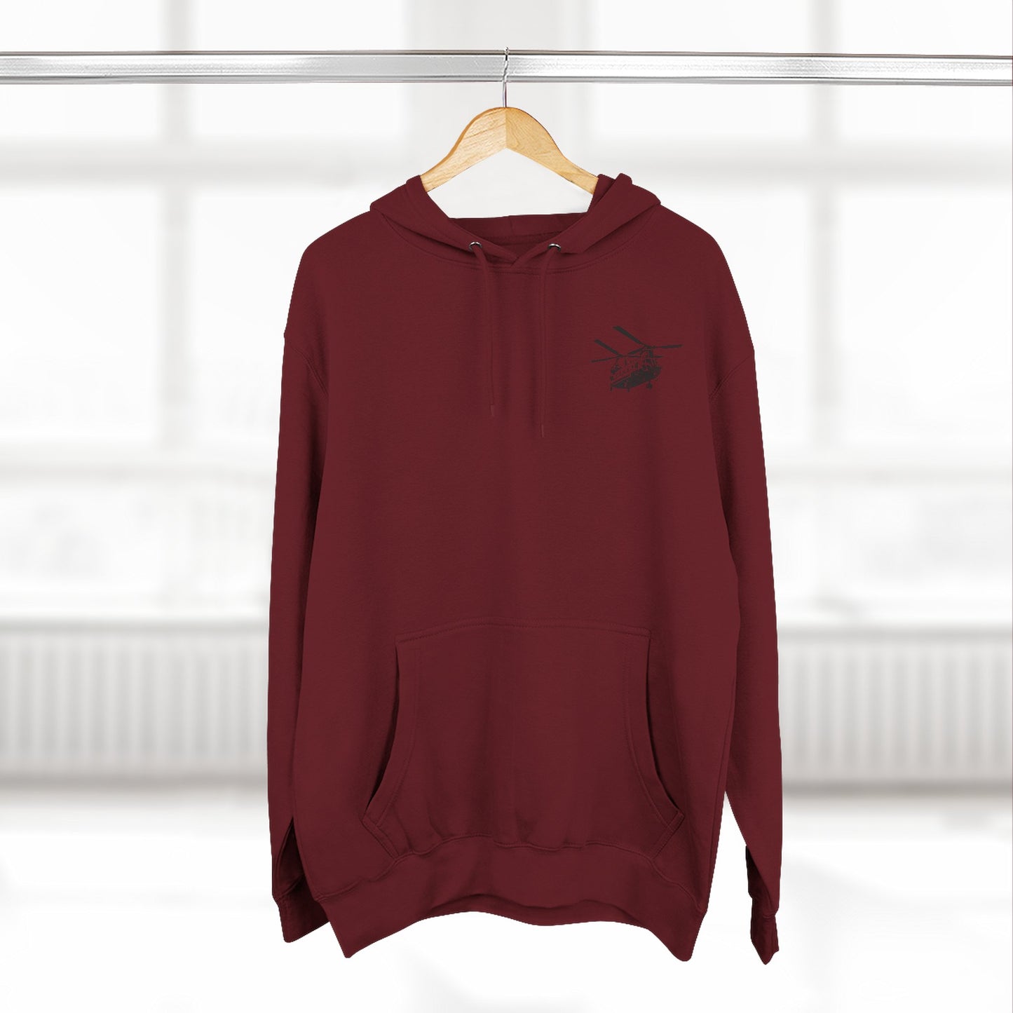 Military Helicopter Hoodie — Tactical CH-47 Chinook Flag Design