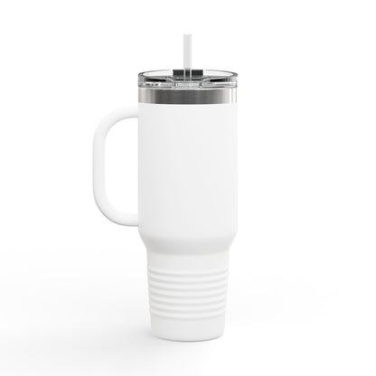 40oz Insulated Travel Mug — American Flag with Chinook Helicopter Graphic