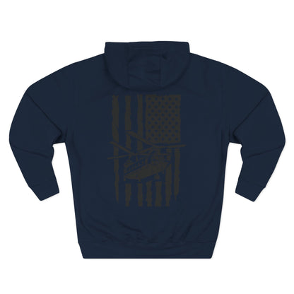 Military Helicopter Hoodie — Tactical CH-47 Chinook Flag Design