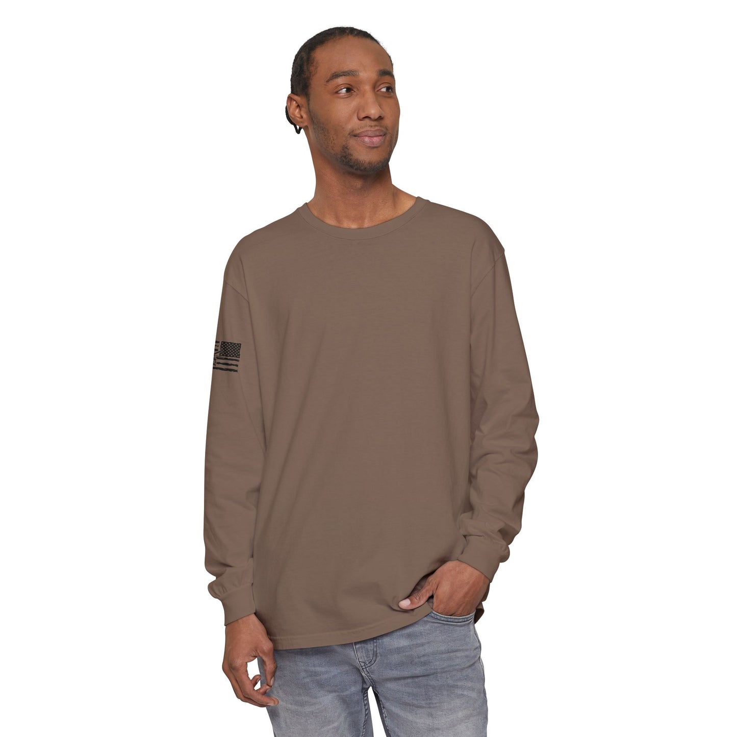 Chinook Helicopter American Flag Long Sleeve Tee