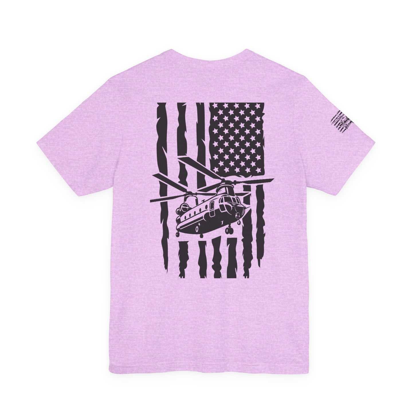 Chinook Helicopter American Flag Tee — Military Aviation Graphic T-Shirt