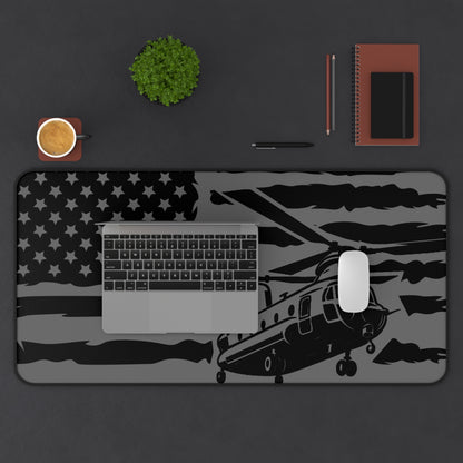 Chinook Military Helicopter Desk Mat — American Flag Chopper Mouse Pad