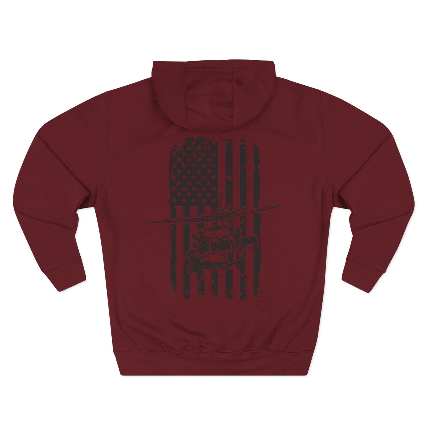 Helicopter Rescue Hoodie — Vintage American Flag Airlift Graphic