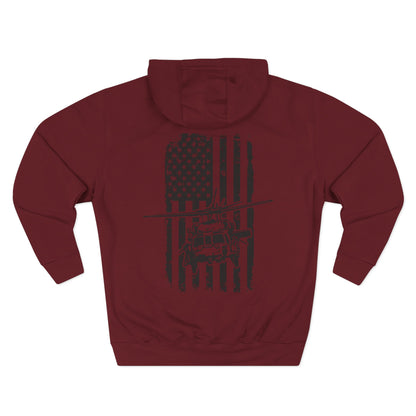 Helicopter Rescue Hoodie — Vintage American Flag Airlift Graphic