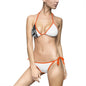 Black & White Abstract Triangle Bikini — Women's Tie-Side Swimsuit