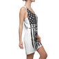 American Blackhawk Helicopter Racerback Dress — Patriotic Black & White Military Design