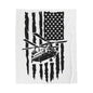 Military Chinook Helicopter American Flag Velveteen Plush Blanket