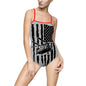 American Flag Chinook Helicopter One-Piece Swimsuit — Patriotic Beachwear for Women