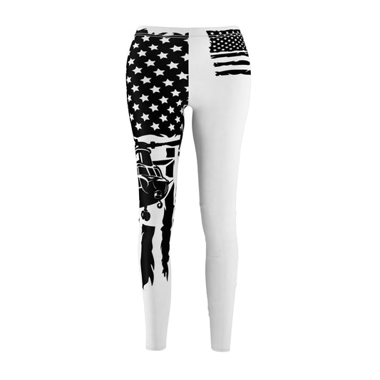 American Flag Chinook Leggings — Women's Black & White Patriotic Leggings