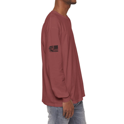 Chinook Helicopter American Flag Long Sleeve Tee