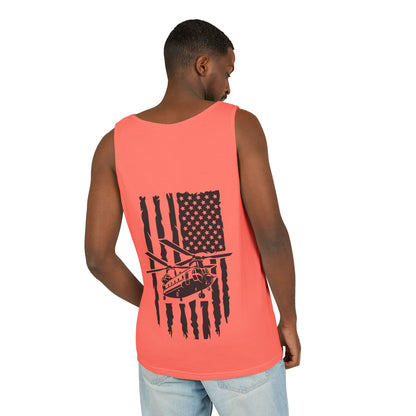 Chinook Helicopter Flag Tank Top — Vintage USA Rescue Chopper Design