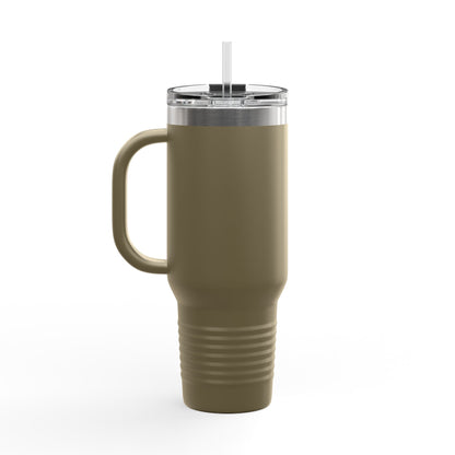 40oz Insulated Travel Mug — American Flag with Chinook Helicopter Graphic