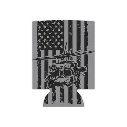 Military Helicopter Can Cooler with Distressed American Flag — Tactical Beer Koozie