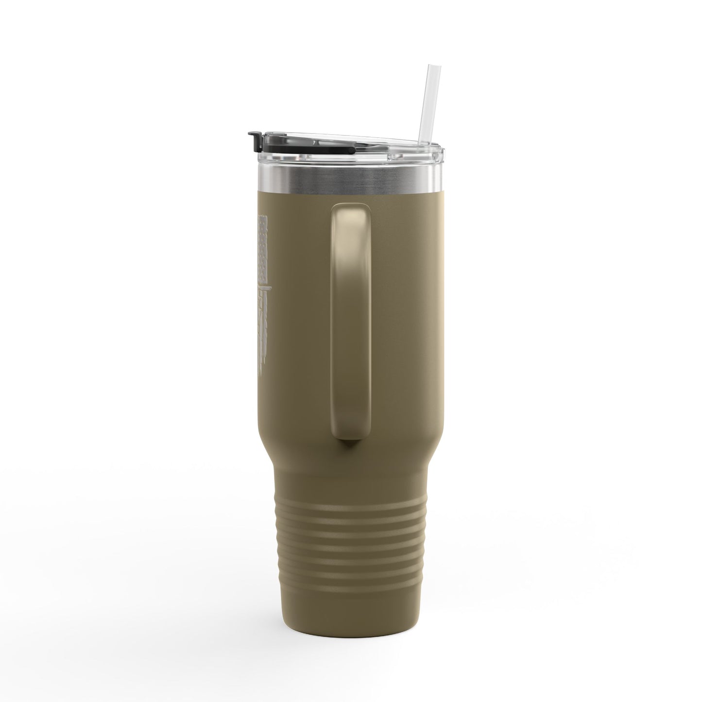 40oz Insulated Travel Mug — American Flag with Chinook Helicopter Graphic