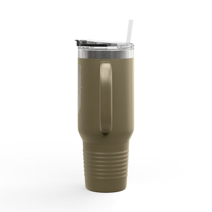 40oz Insulated Travel Mug — American Flag with Chinook Helicopter Graphic
